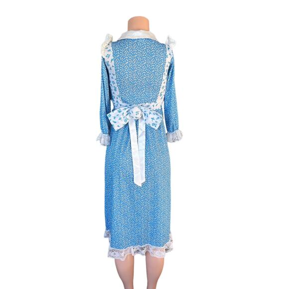 Spooktacular Creations Prairie Dress Blue White Ditsy Floral Pattern Size XS - Picture 7 of 10